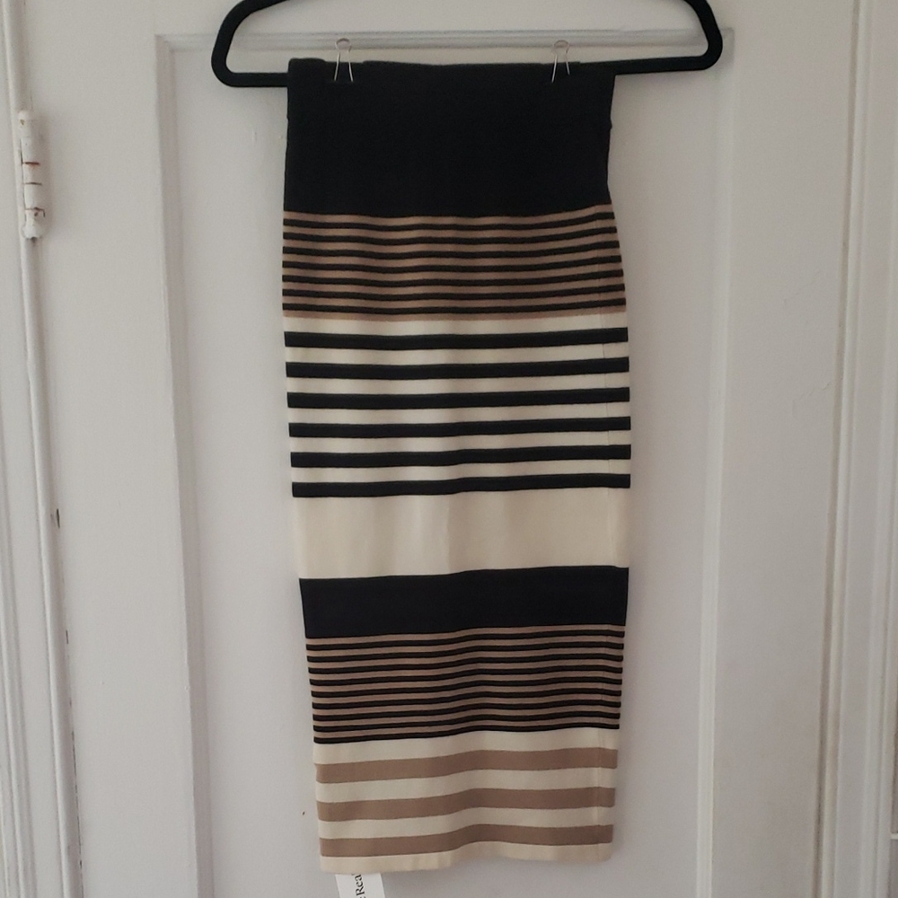 Ronny Kobo Striped Black and Tan Women's Skirt